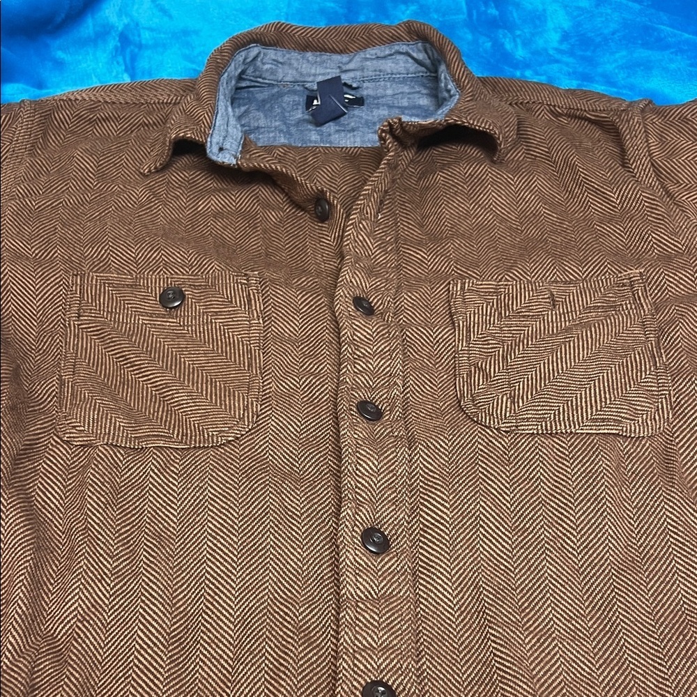 NWOT Men’s Lands' End Brown Flannel  Shirt Sz M